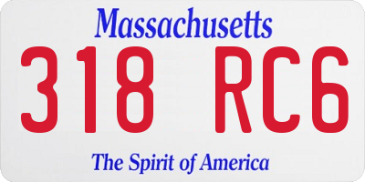MA license plate 318RC6