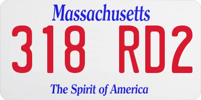 MA license plate 318RD2