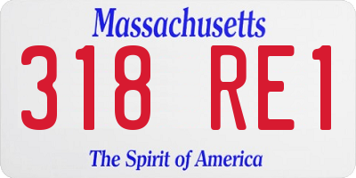 MA license plate 318RE1
