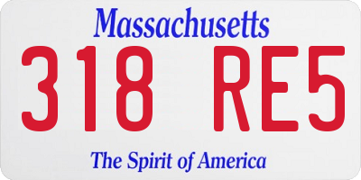 MA license plate 318RE5