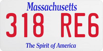 MA license plate 318RE6
