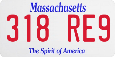 MA license plate 318RE9