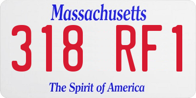 MA license plate 318RF1