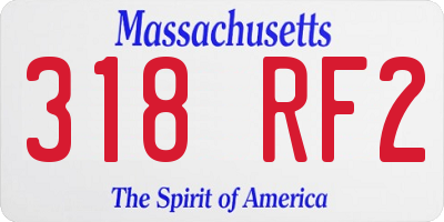 MA license plate 318RF2