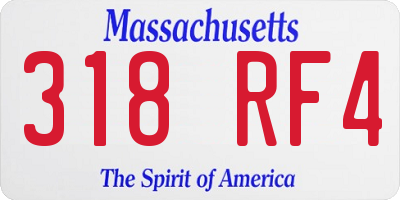 MA license plate 318RF4