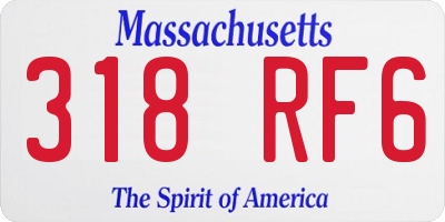 MA license plate 318RF6