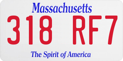 MA license plate 318RF7