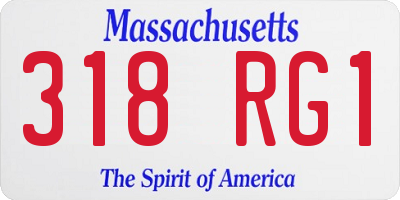 MA license plate 318RG1