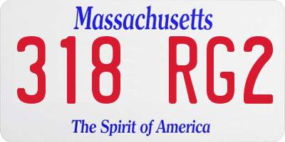 MA license plate 318RG2
