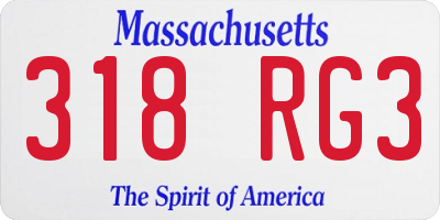 MA license plate 318RG3