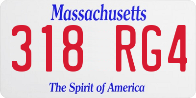 MA license plate 318RG4