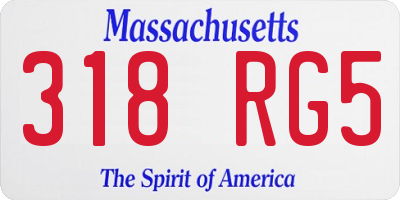 MA license plate 318RG5
