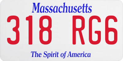 MA license plate 318RG6