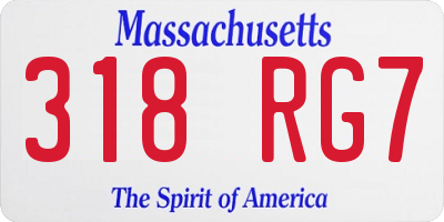 MA license plate 318RG7