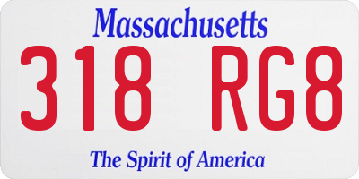 MA license plate 318RG8