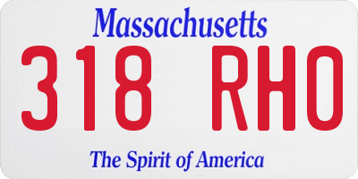 MA license plate 318RH0