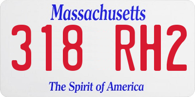 MA license plate 318RH2
