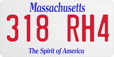 MA license plate 318RH4