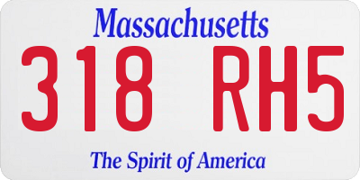MA license plate 318RH5