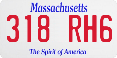 MA license plate 318RH6