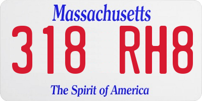 MA license plate 318RH8