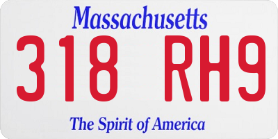 MA license plate 318RH9