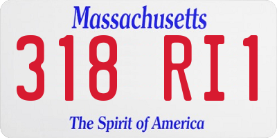 MA license plate 318RI1