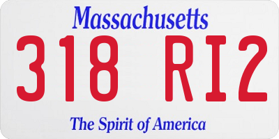 MA license plate 318RI2