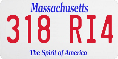 MA license plate 318RI4