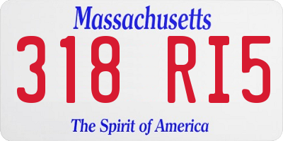 MA license plate 318RI5
