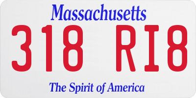 MA license plate 318RI8
