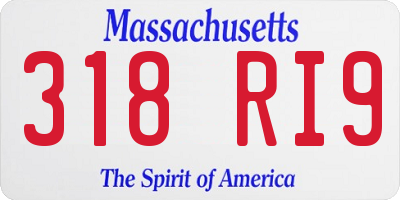 MA license plate 318RI9