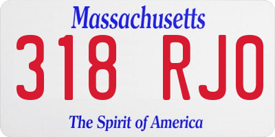 MA license plate 318RJ0