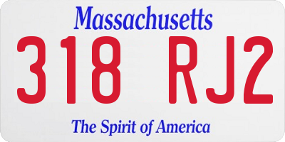MA license plate 318RJ2