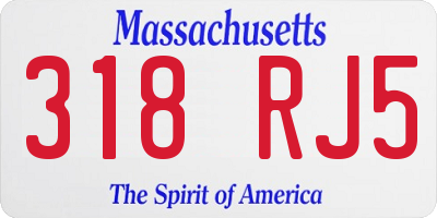 MA license plate 318RJ5