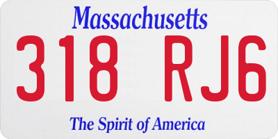 MA license plate 318RJ6