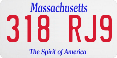 MA license plate 318RJ9