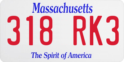 MA license plate 318RK3