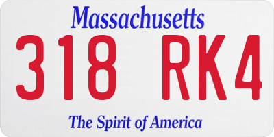 MA license plate 318RK4