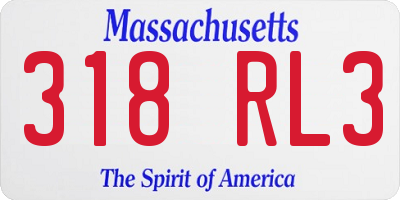 MA license plate 318RL3