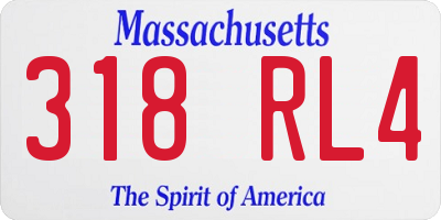 MA license plate 318RL4