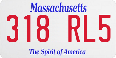 MA license plate 318RL5