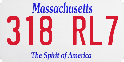 MA license plate 318RL7