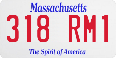 MA license plate 318RM1