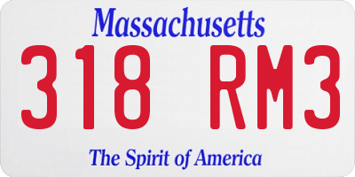 MA license plate 318RM3