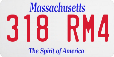MA license plate 318RM4
