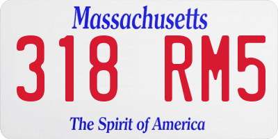 MA license plate 318RM5