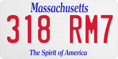 MA license plate 318RM7