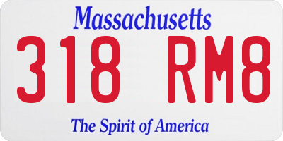 MA license plate 318RM8