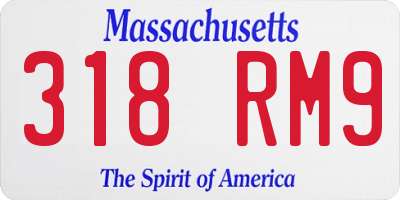 MA license plate 318RM9